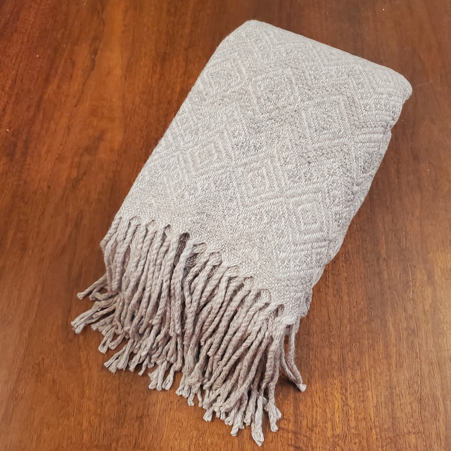 Solid Silver Alpaca Throw blanket by Peruvian Accent