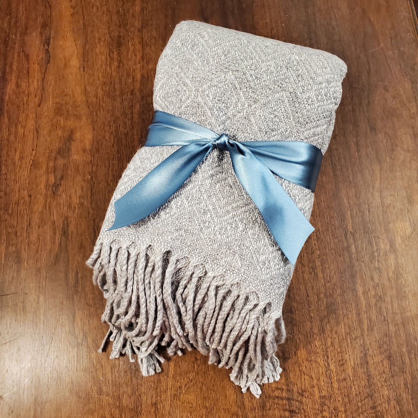 Solid Silver Alpaca Throw blanket by Peruvian Accent