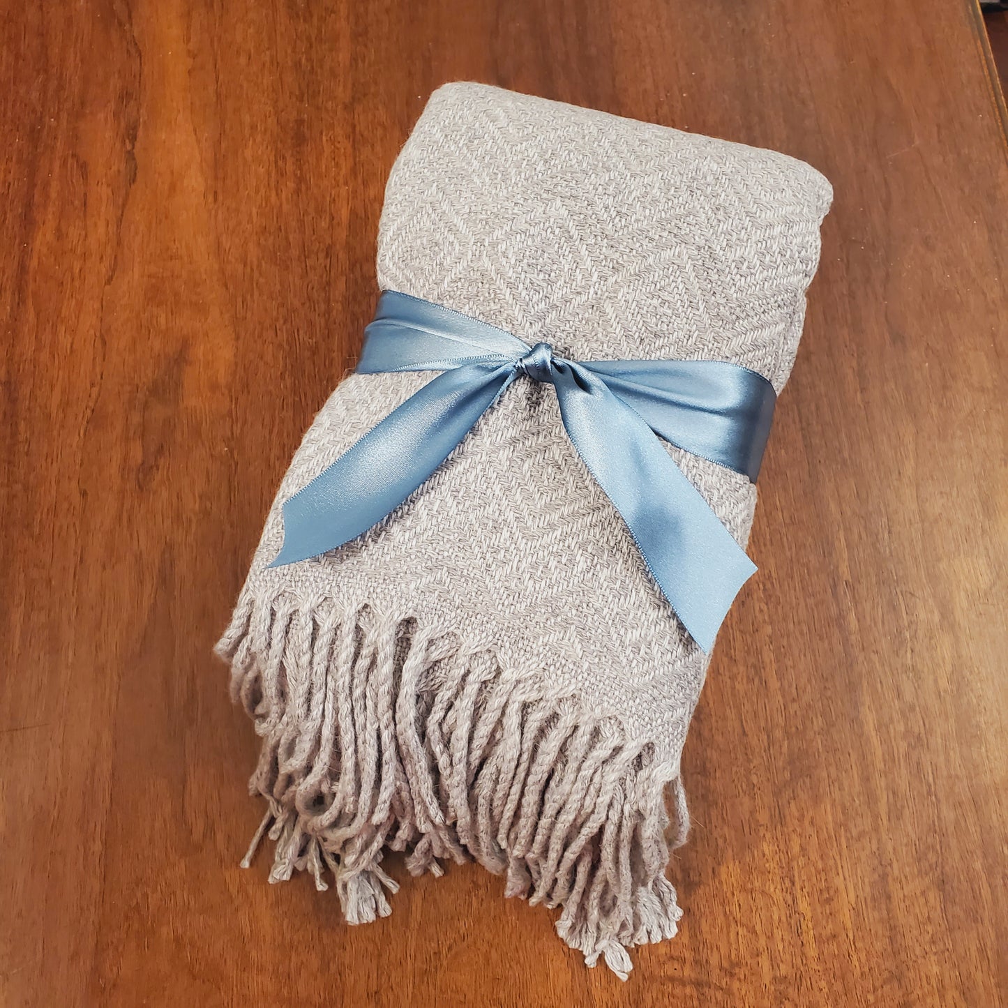 Solid Silver Alpaca Throw blanket by Peruvian Accent