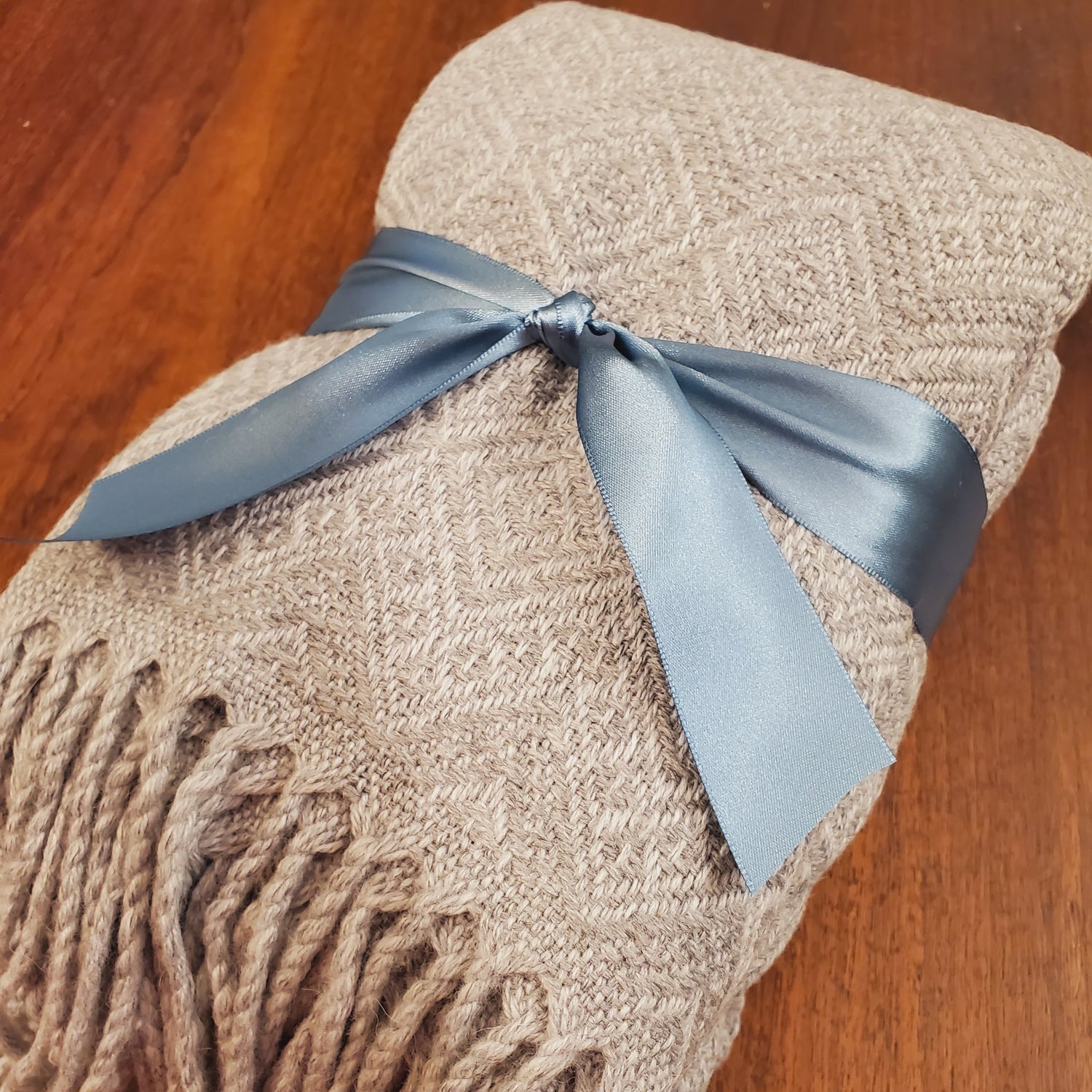 Solid Silver Alpaca Throw blanket by Peruvian Accent