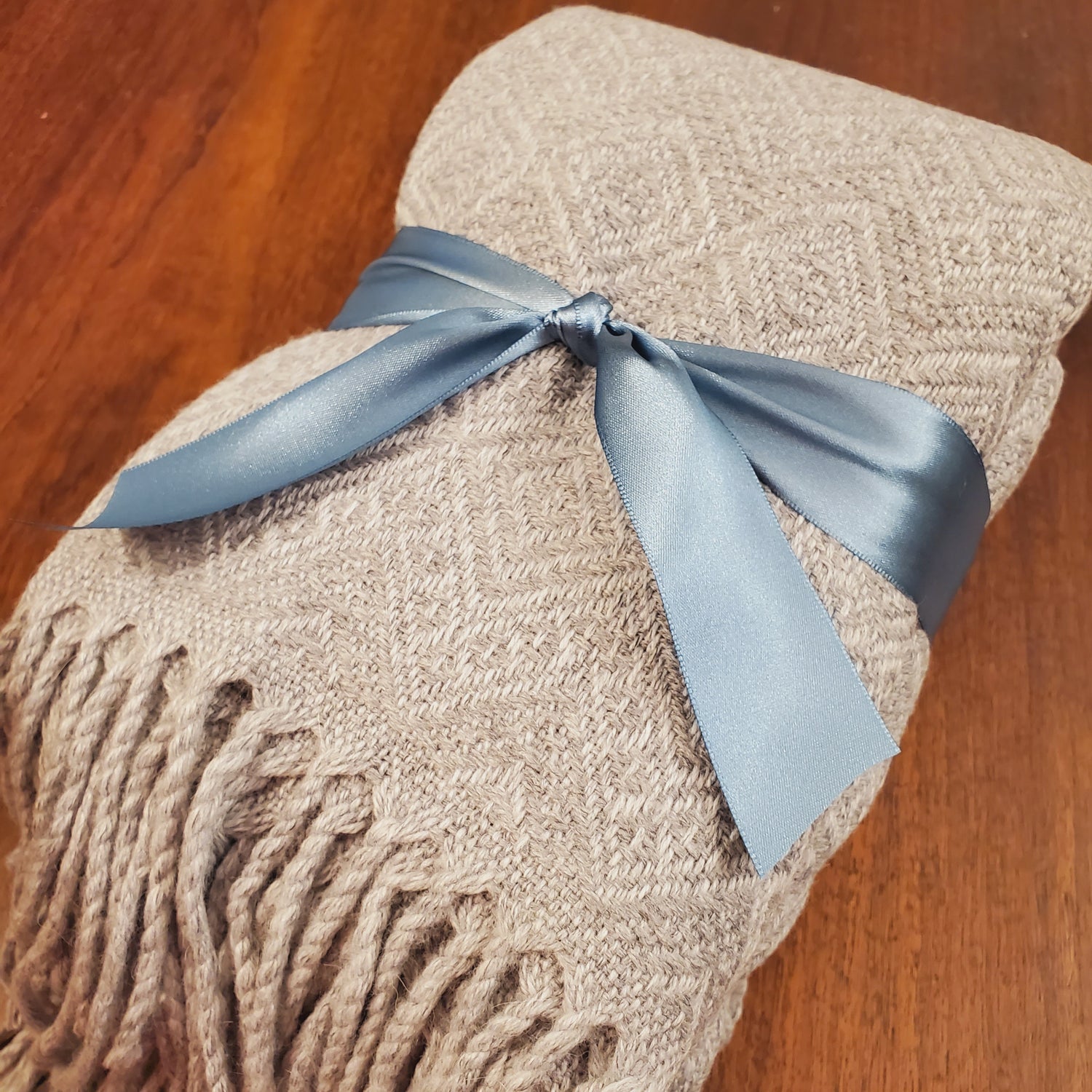 Solid Silver Alpaca Throw blanket by Peruvian Accent