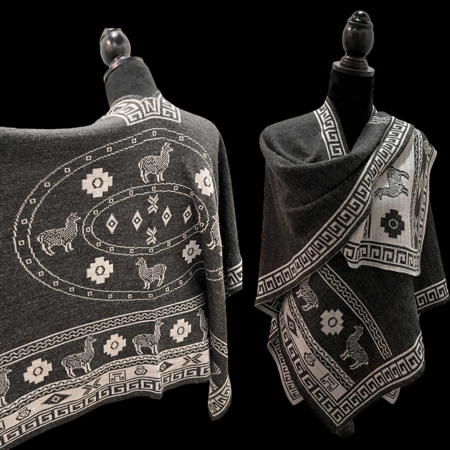 Alpaca Reversible CHACANA Shawl.