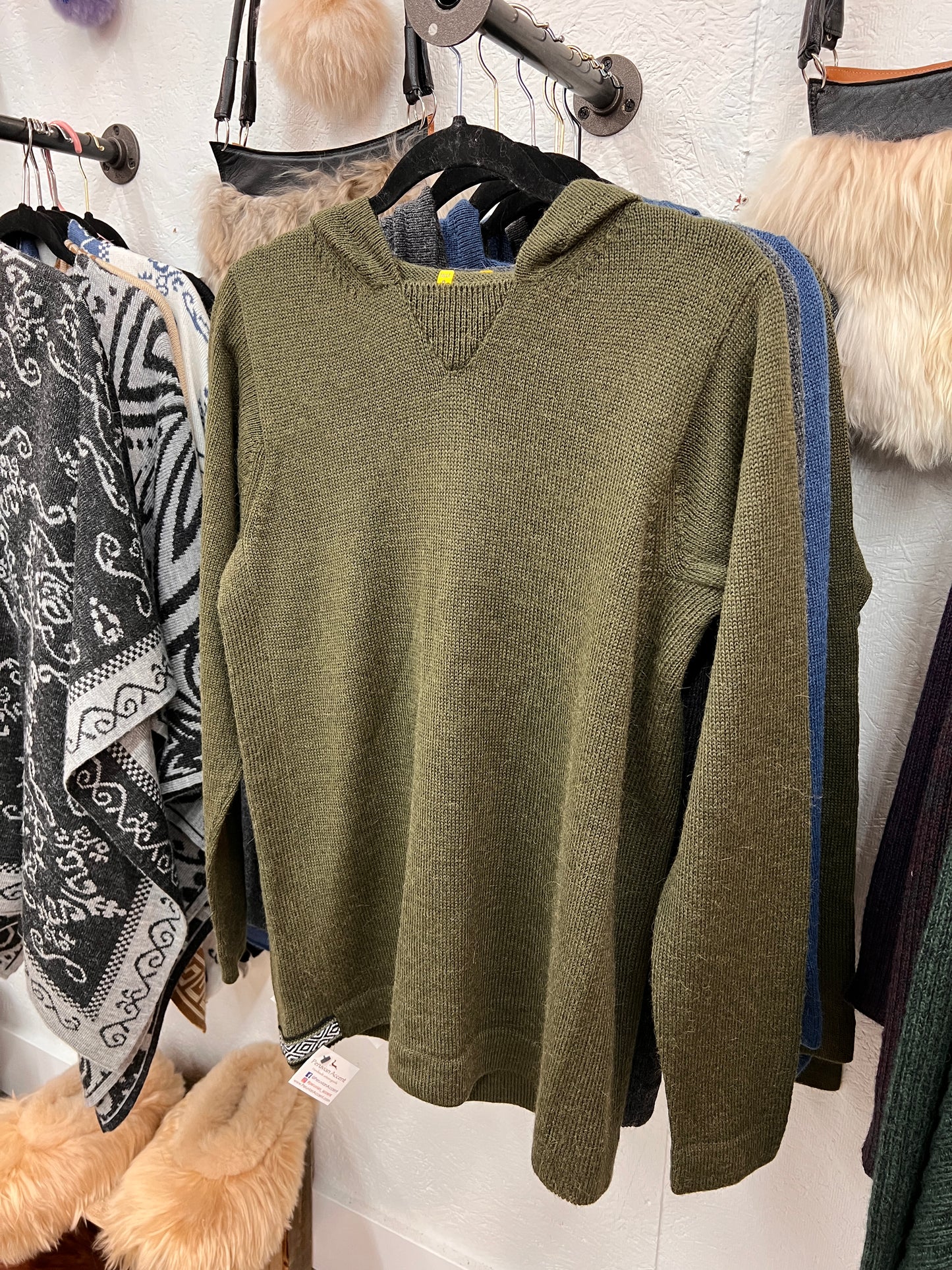 Hypoallergenic Luxury ADVENTURER Alpaca Hoodie, unisex.