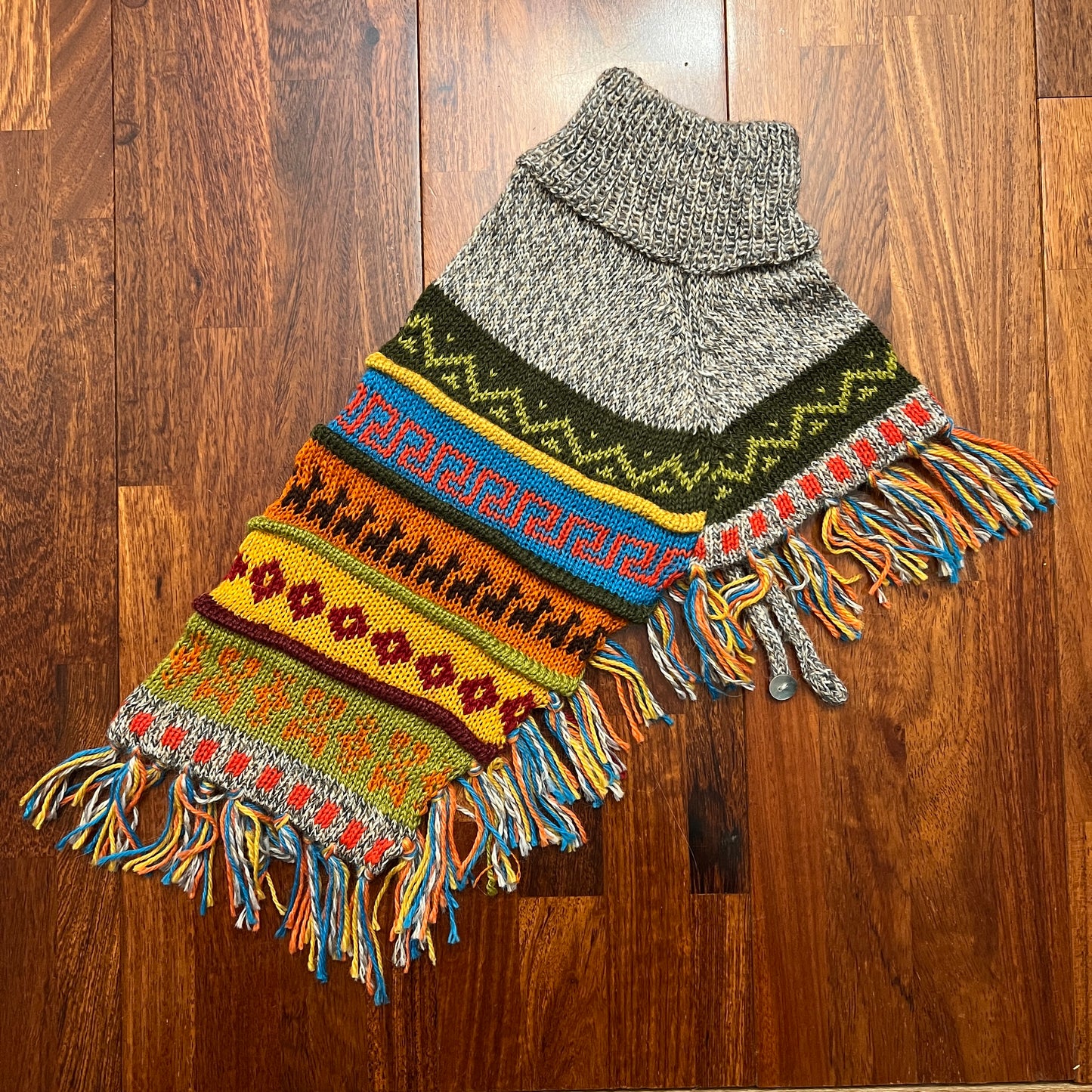 Oatmeal color Alpaca dog poncho by Peruvian Accent