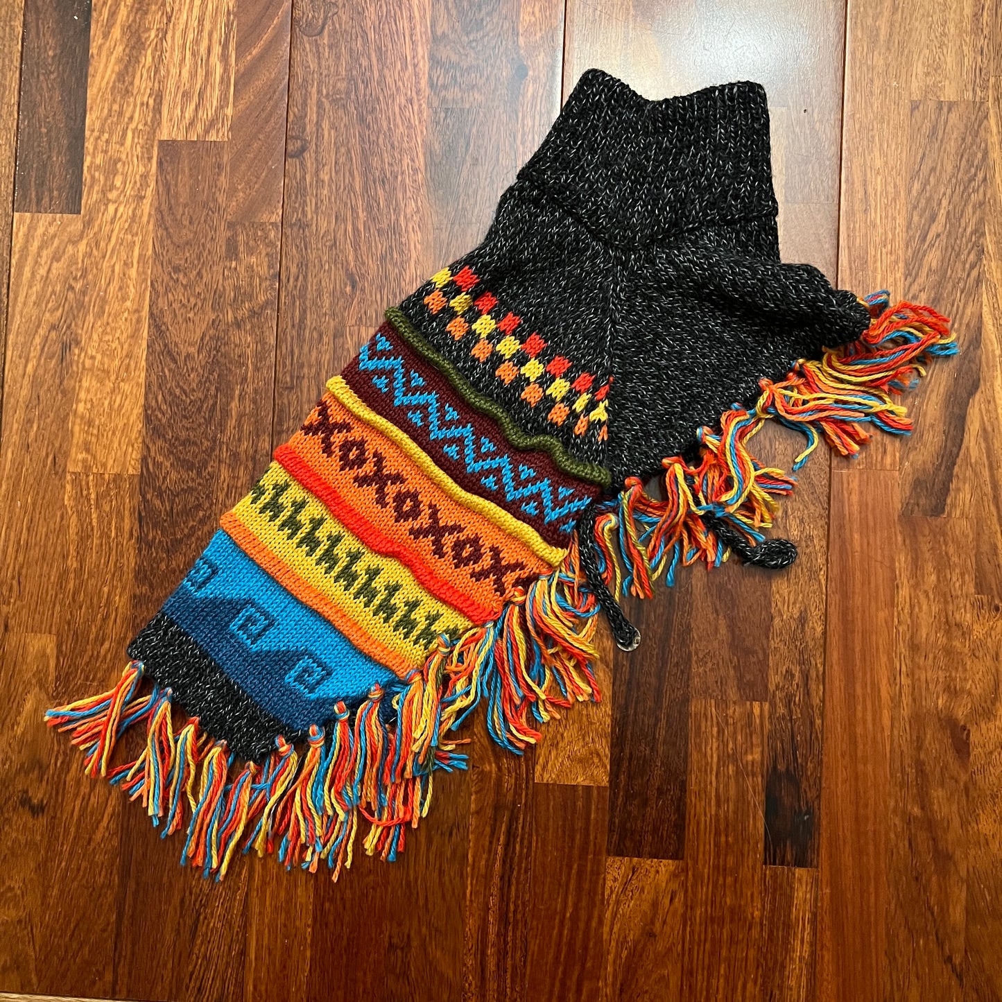 charcoal color Alpaca dog poncho by Peruvian Accent