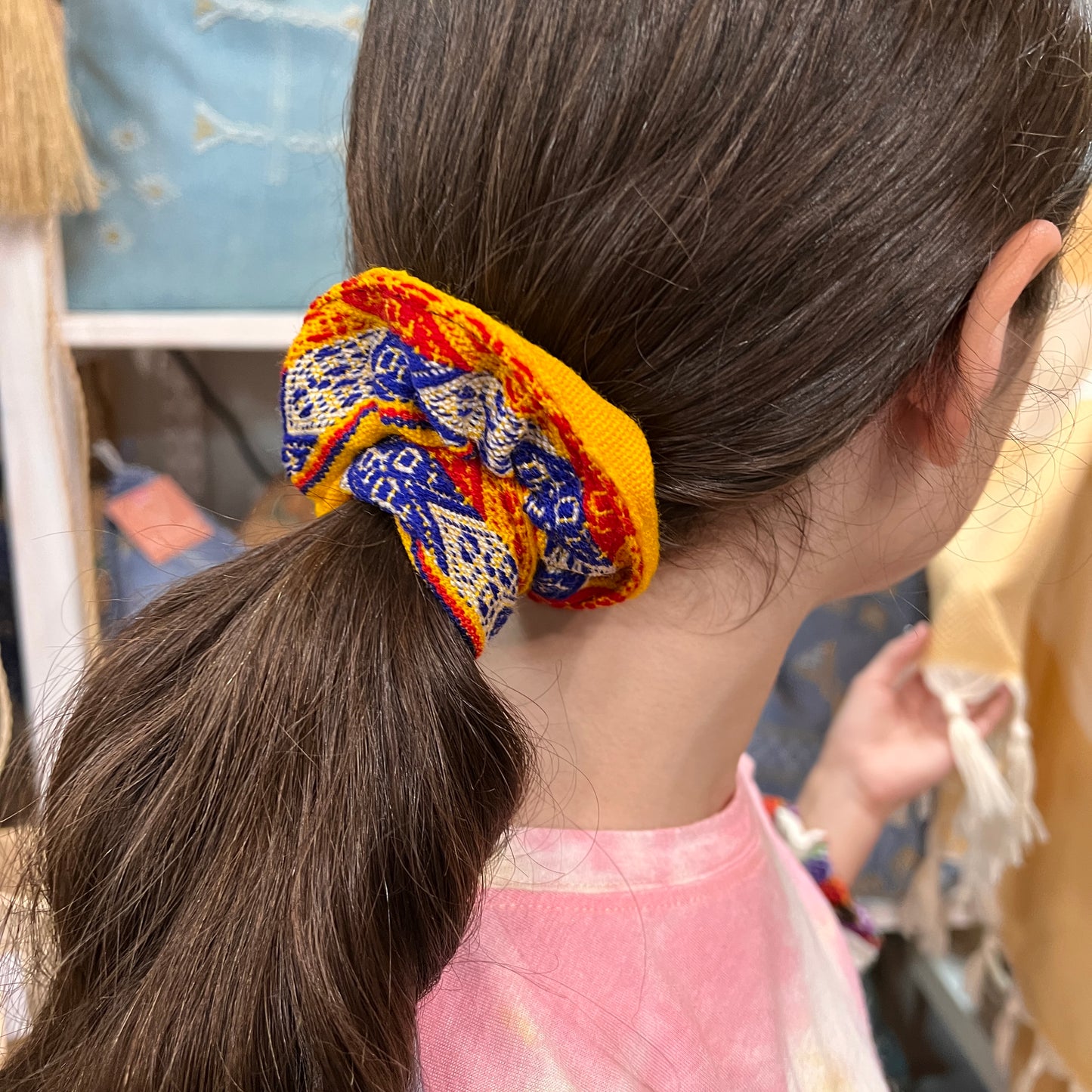 Traditional Handmade Peruvian Manta Scrunchies