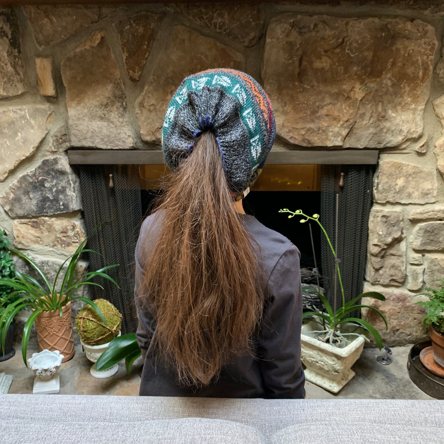 luxury Reversible Alpaca Gator Beanie or ponytail beanie