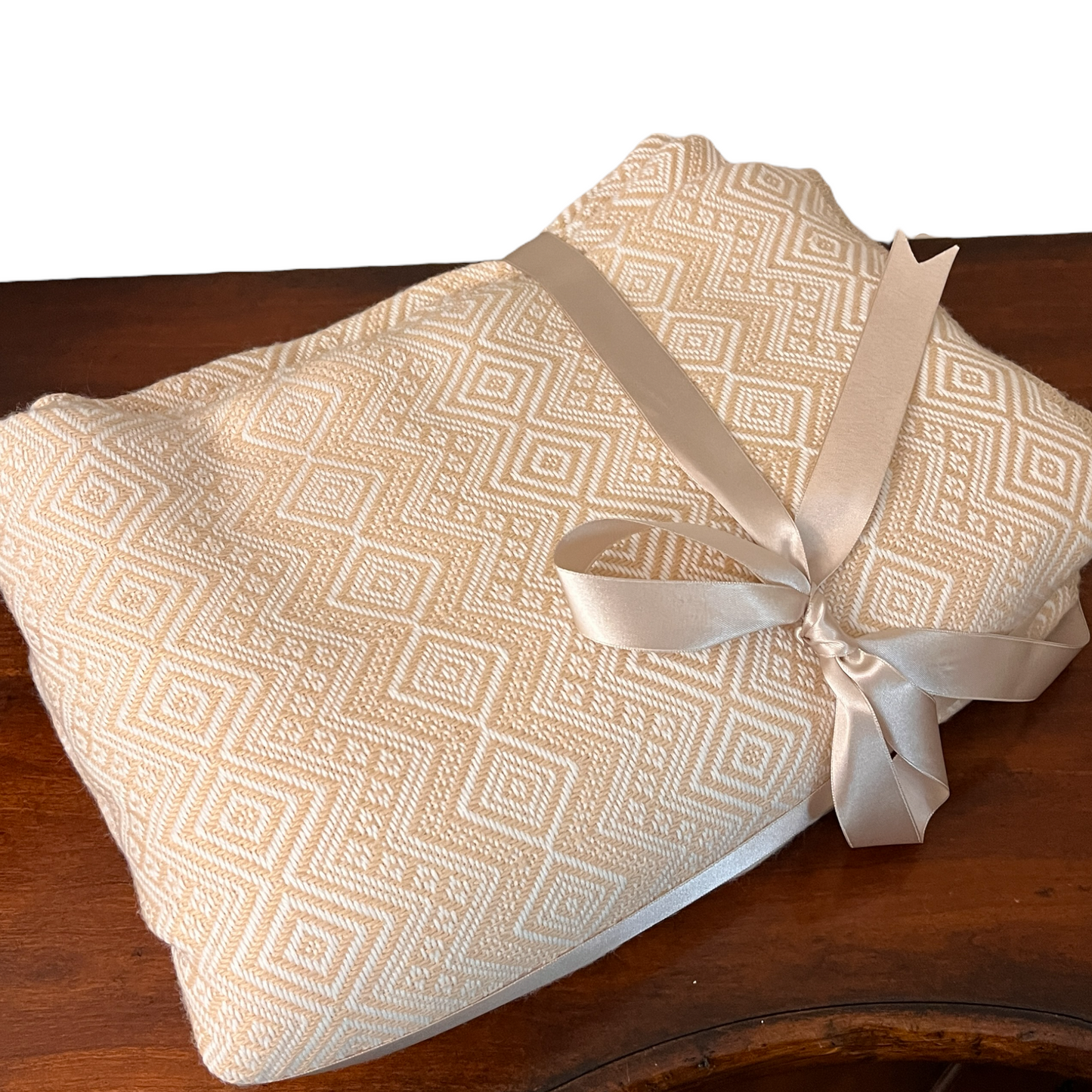 Beige and Bone Luxury Queen or King Size Alpaca Blanket