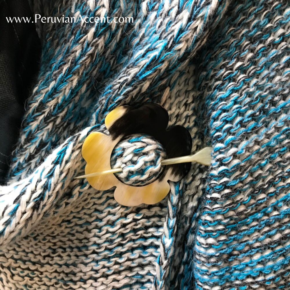 Handmade luxury sweater pins made from bull horns. - Peruvian Accent