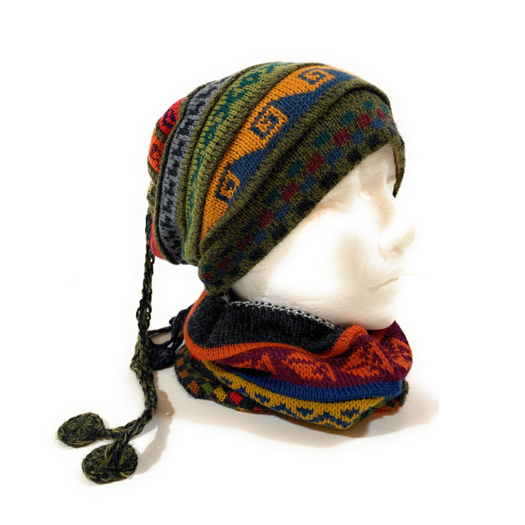 Unisex alpaca scarf beanie by Peruvian Accent