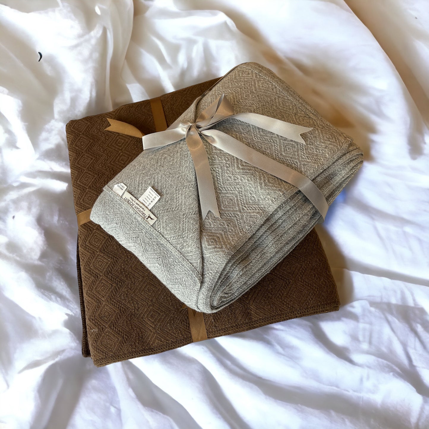 Hypoallergenic Silver or Cafe Brown Luxury Queen or King Size Alpaca Blanket