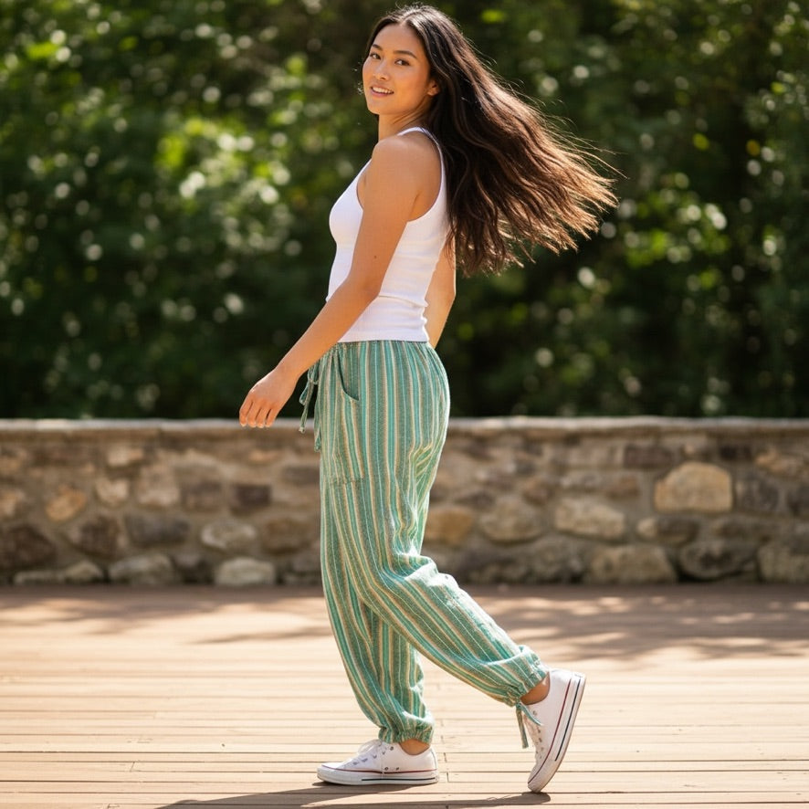 Luxury Boho Resort Harem Pants | Size Medium Coastal Lounge Pants