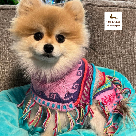 BABY PINK Alpaca dog poncho (Sizes X0-20)