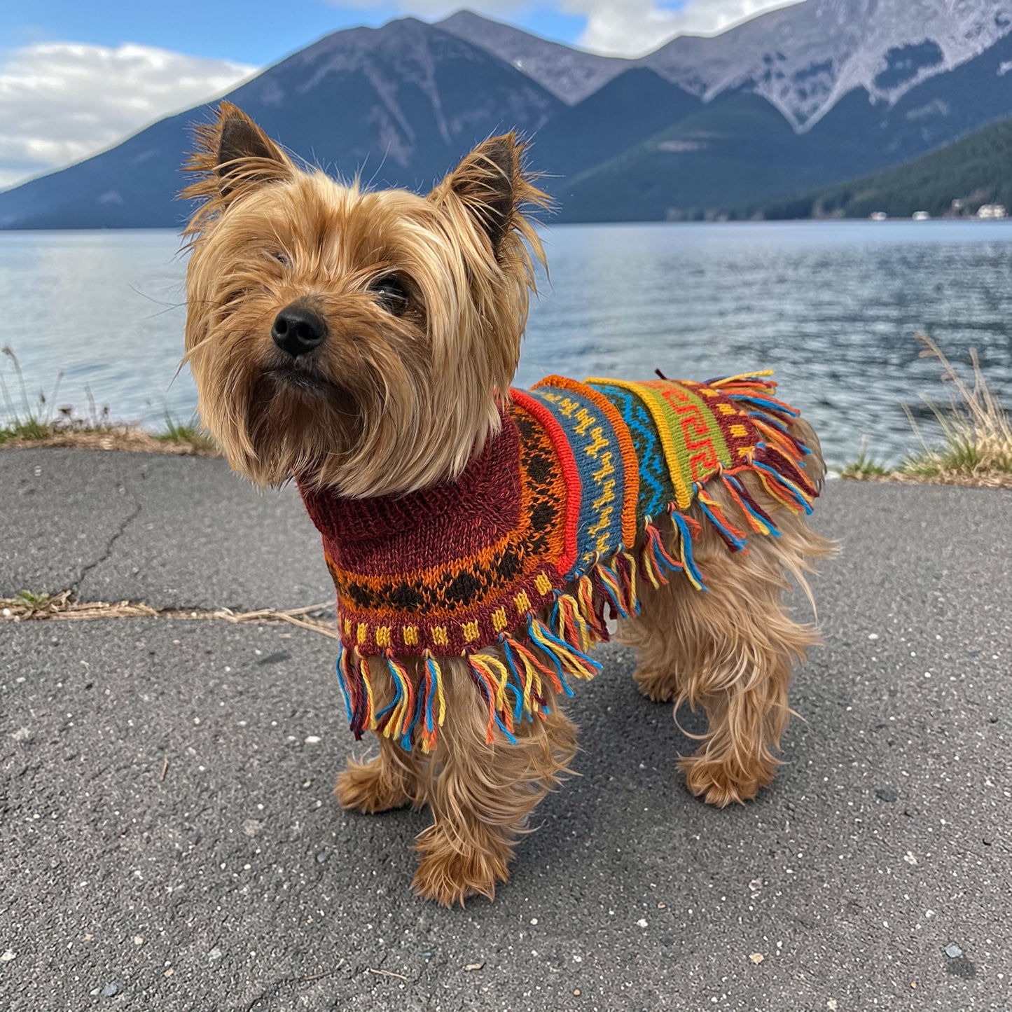 INCA RED Alpaca dog PONCHO SIZE X0-8