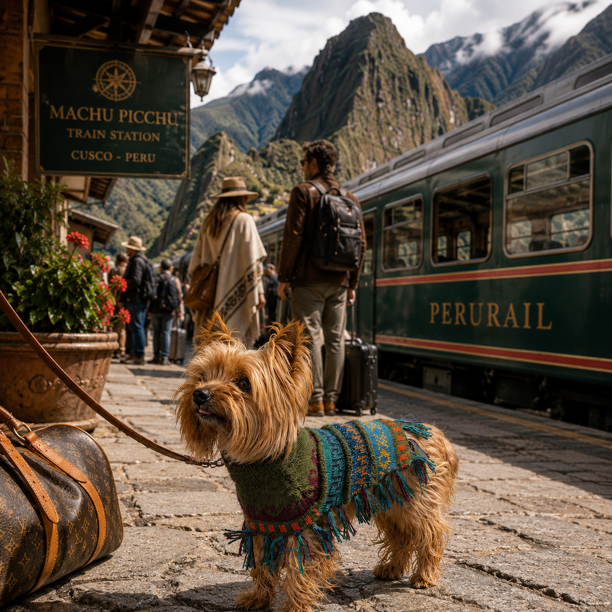 Military Green Alpaca Dog Poncho – Handmade in Peru (Sizes XX0–8)