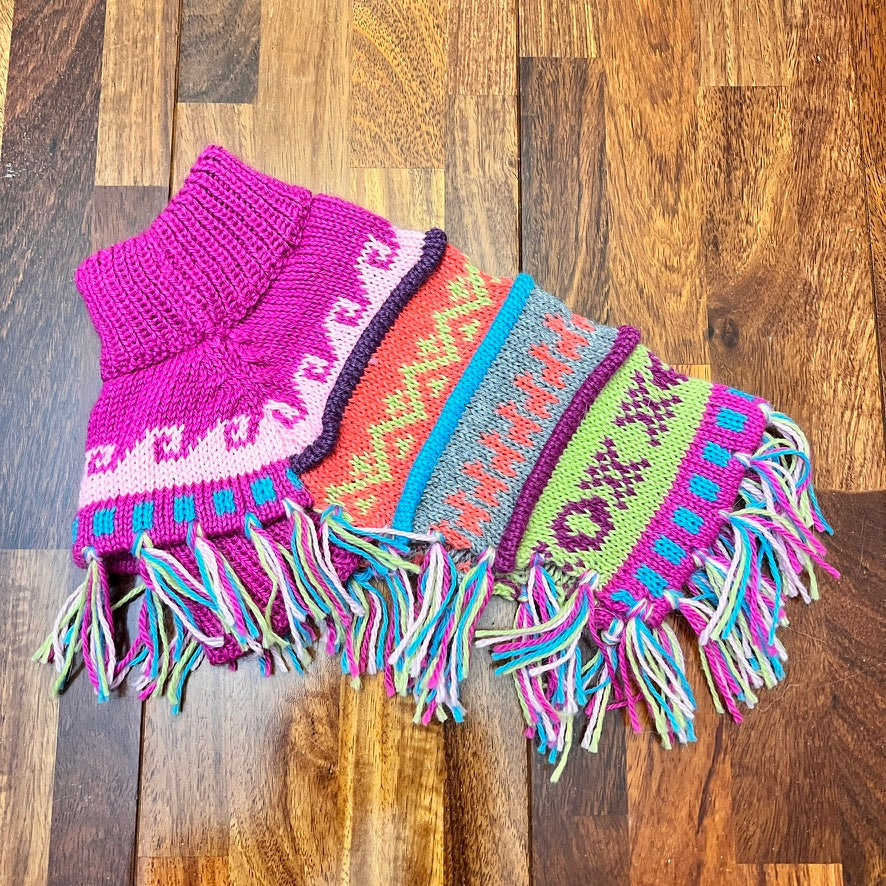 Pink Fiesta Alpaca Dog Poncho