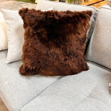 Baby Alpaca Fur Pillow 20x20 (brown)