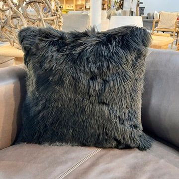 Baby Alpaca Fur Pillow 20x20 (Black)