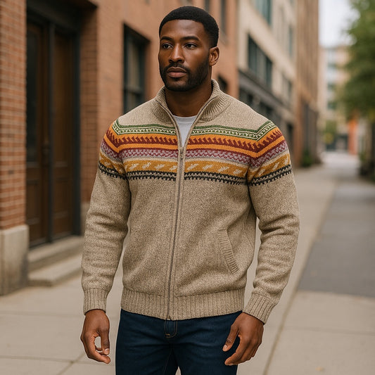 CUSCO ZIP UP STYLE ALPACA SWEATER (UNISEX)