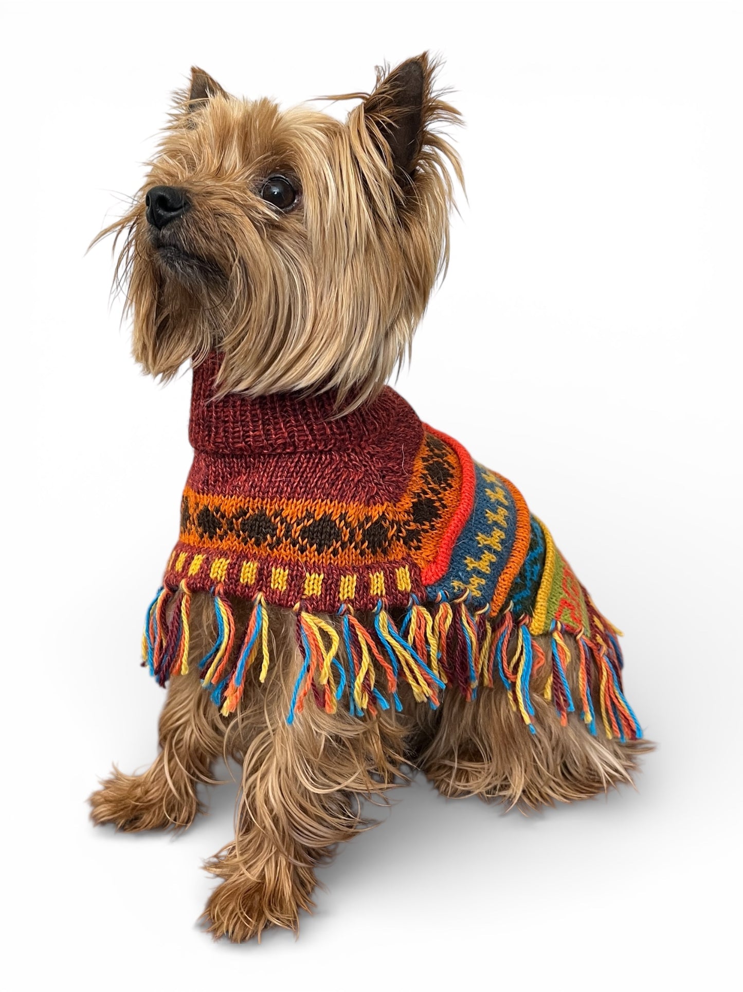 INCA RED Alpaca dog PONCHO SIZE X0-8