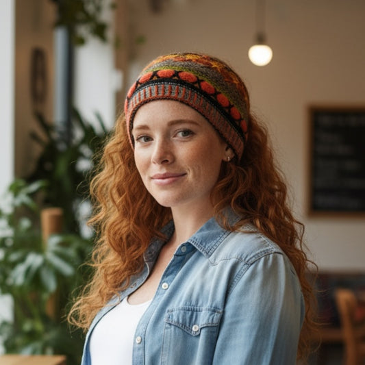 Peruvian Handmade reversible alpaca headbands