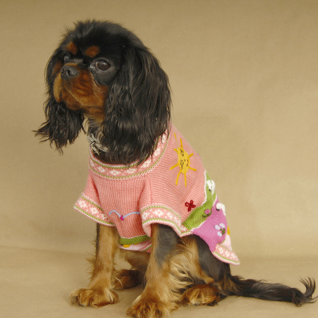 CORAL PINK zip up dog sweater (sizes X0-8)