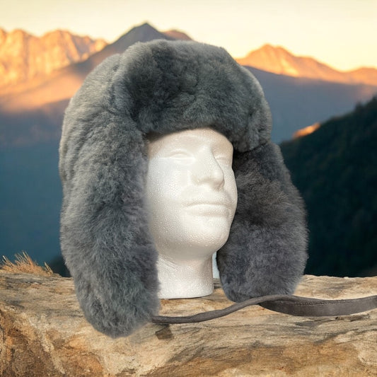 Luxury Peruvian Alpaca Fur Trapper Hat.