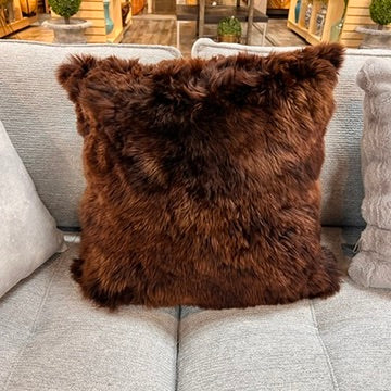 Baby Alpaca Fur Pillow 20x20 (brown)
