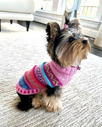 NAZCA Alpaca dog sweater, BABY PINK (Size XX0-8)