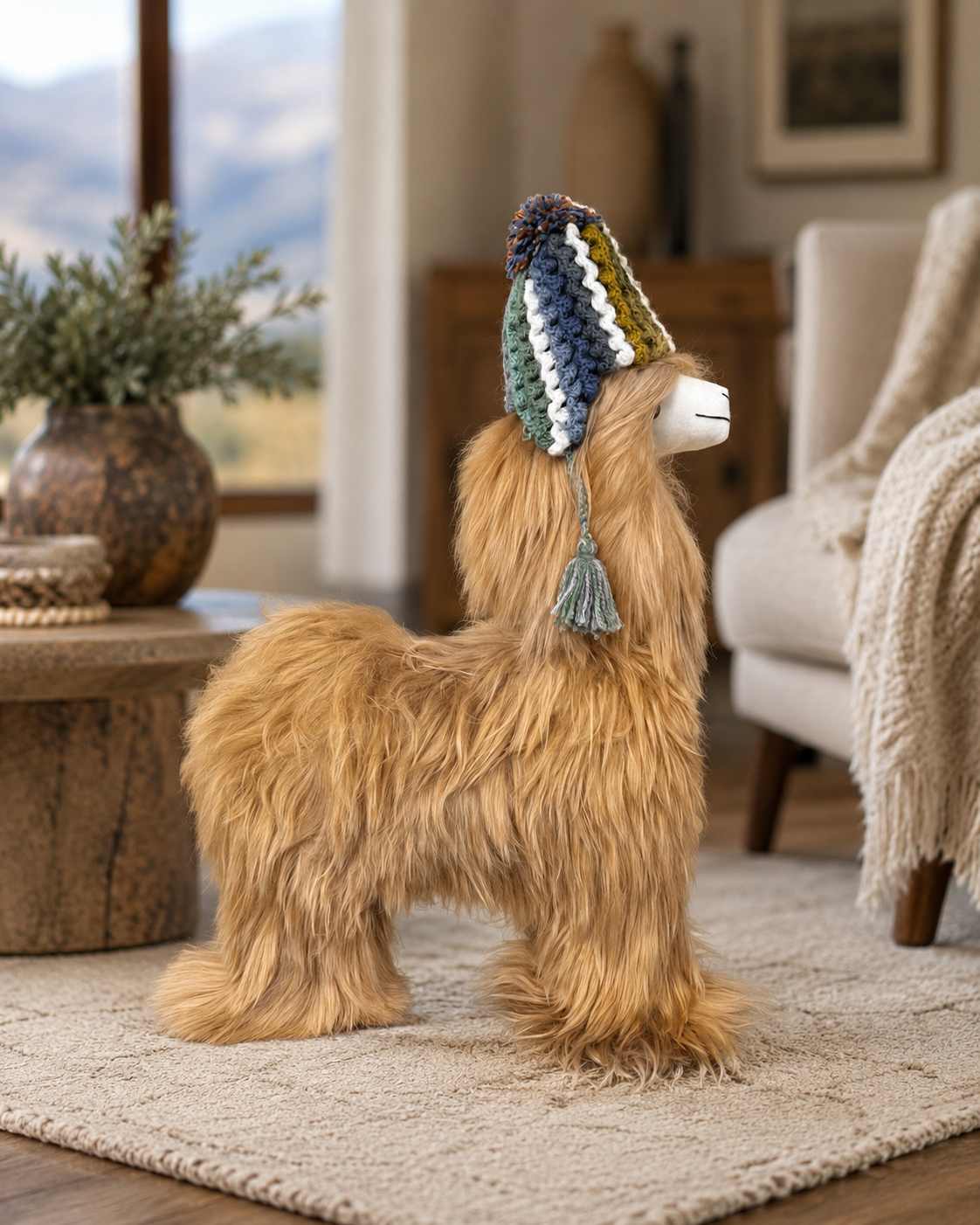 Giant Baby Suri Alpaca Fur Llama — 16” Artisan Collection