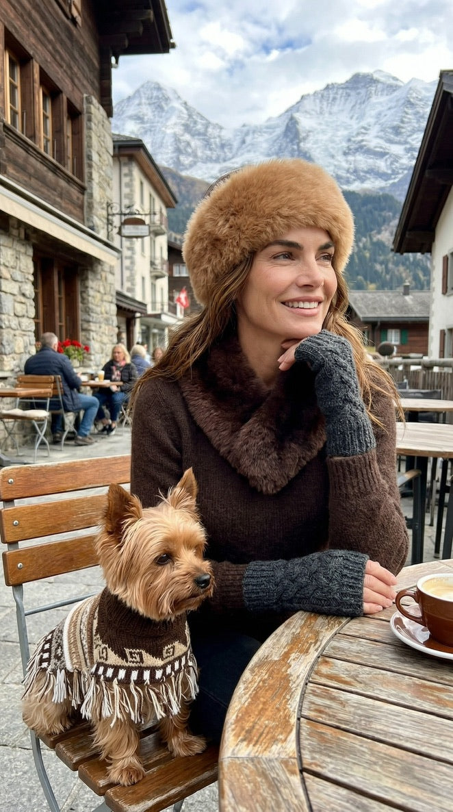 Baby Alpaca Fur Headband and Neck Warmer