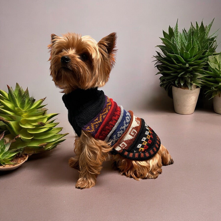 NAZCA Alpaca dog sweater Black Elegance (Size XX0-8)