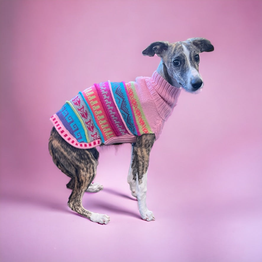 NAZCA Alpaca dog sweater, BABY PINK (Size XX0-8)