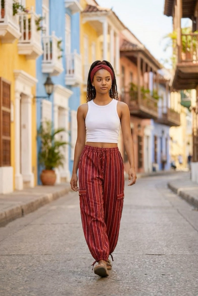 Luxury Boho Resort Harem Pants | Size Medium Coastal Lounge Pants