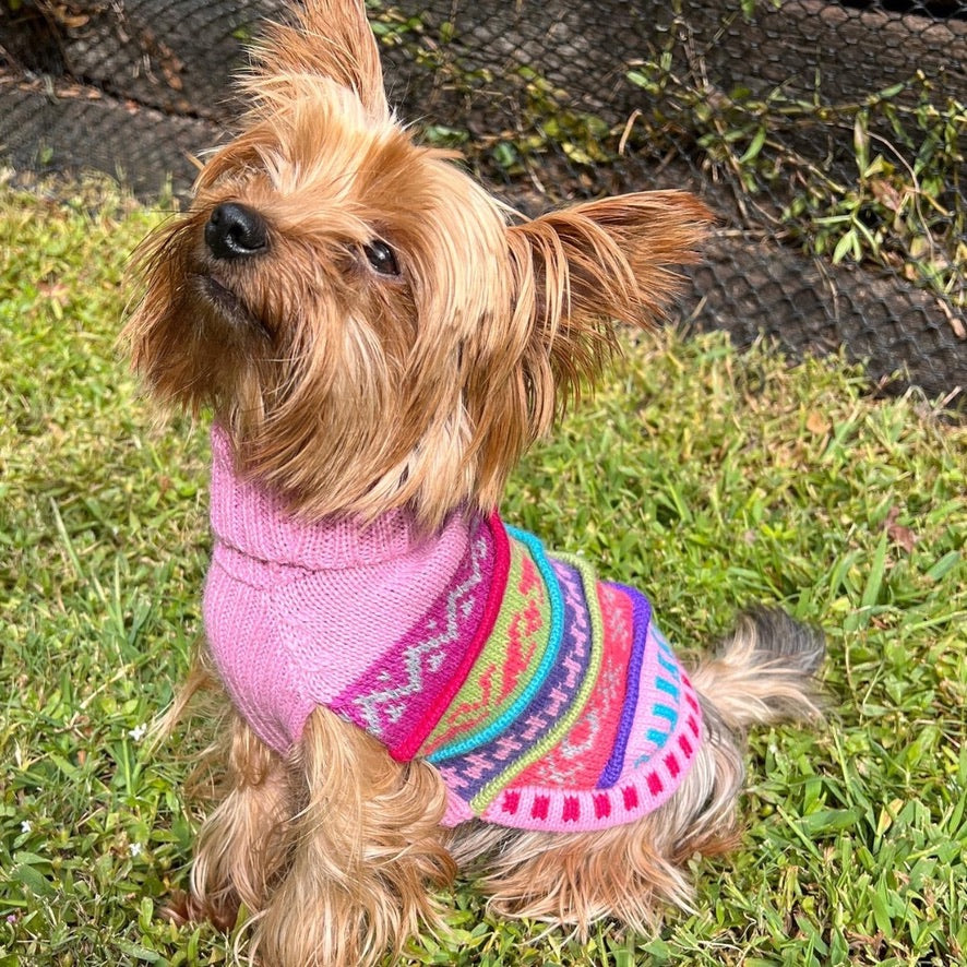 NAZCA Alpaca dog sweater, BABY PINK (Size XX0-8)