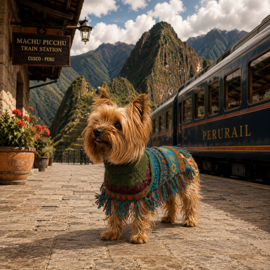 Military Green Alpaca Dog Poncho – Handmade in Peru (Sizes XX0–8)