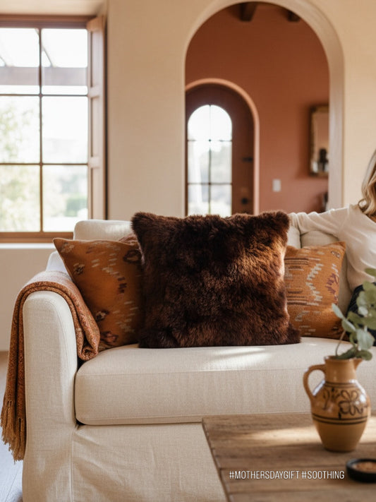 Baby Alpaca Fur Pillow 20x20 (brown)