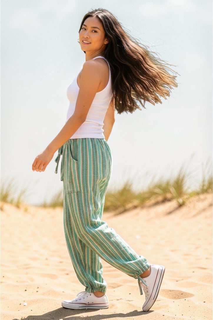 Luxury Boho Resort Harem Pants | Size Medium Coastal Lounge Pants