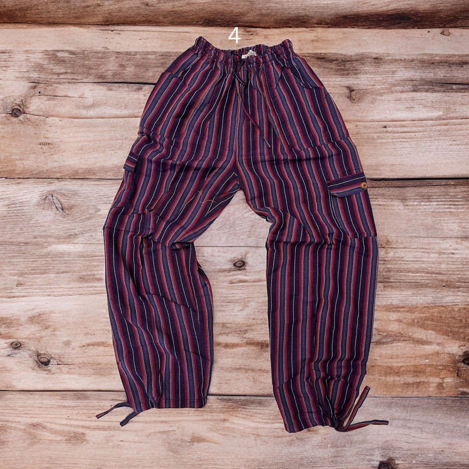 Purple boho harem pants handmade in Peru by Peruvian Accent.