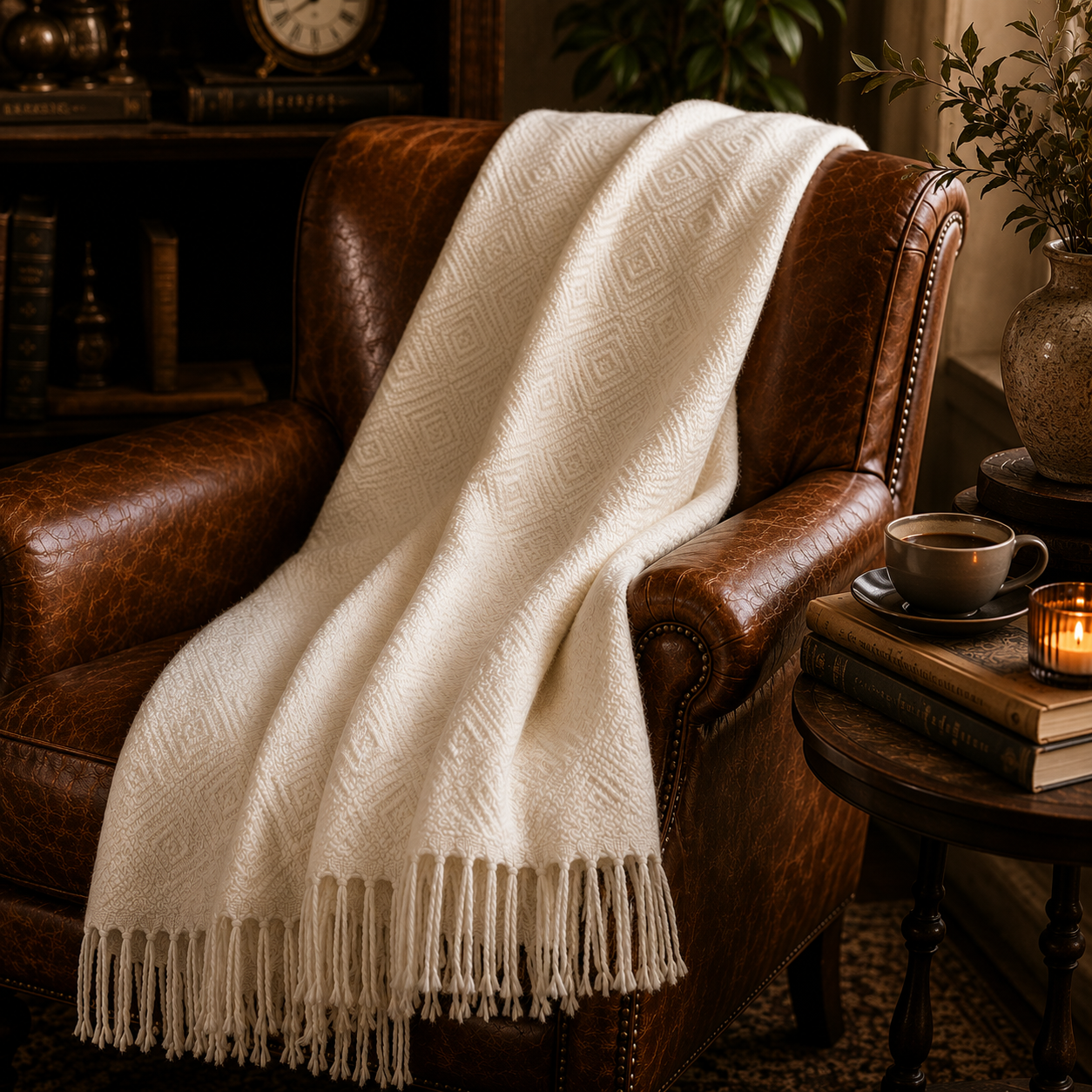 New 100% Baby Alpaca throw blankets. Ivory color
