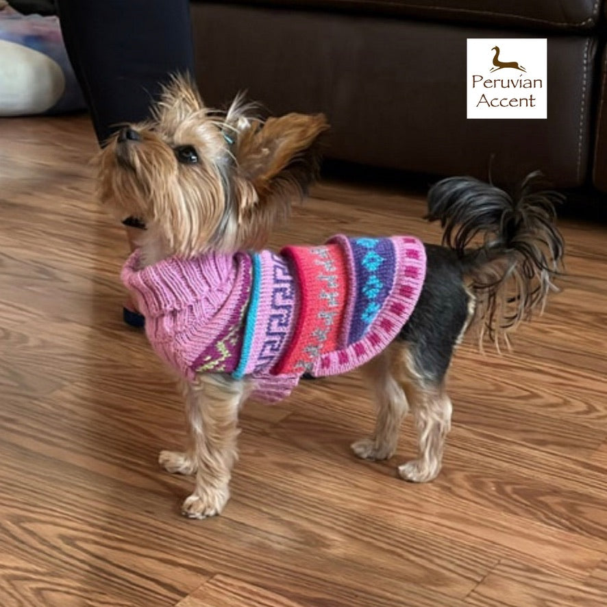 NAZCA Alpaca dog sweater, BABY PINK (Size XX0-8)