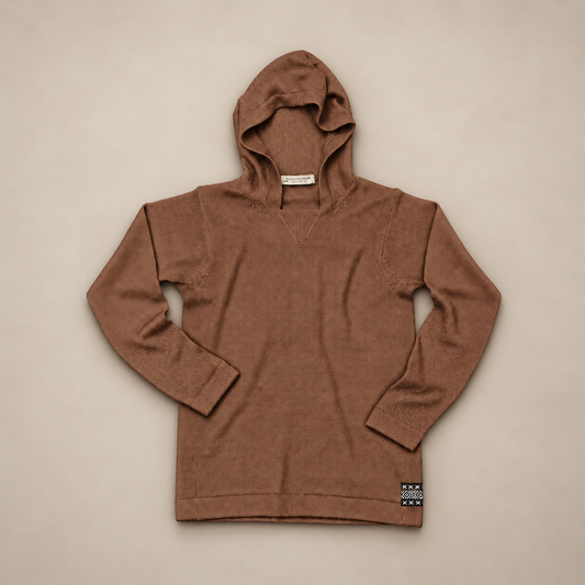 Luxury Baby Alpaca Hoodie – Heat Regulating Designer Outdoor Sweater for Men