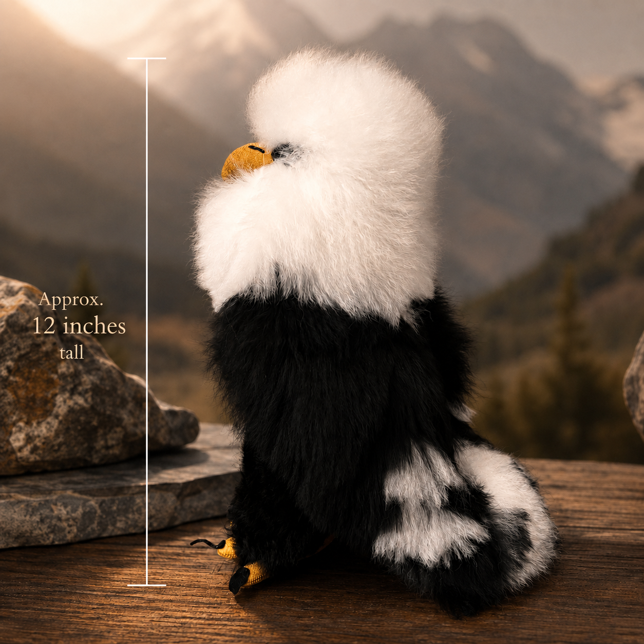 Handmade Baby Alpaca Fur Eagle Stuffed Animal – 12" Luxury Plush Gift