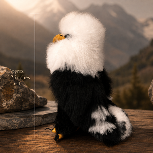 Handmade Baby Alpaca Fur Eagle Stuffed Animal – 12" Luxury Plush Gift
