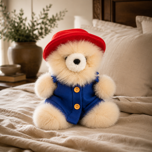 Handcrafted Baby Alpaca Peruvian Duffle Bear – Luxury Storybook Collectible