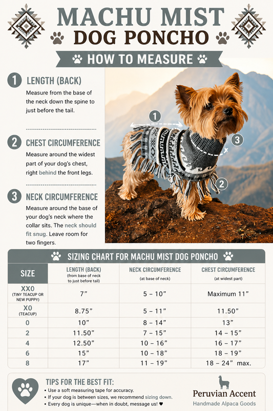 MACHU MIST (Charcoal) Alpaca dog poncho (sizes X0-8)