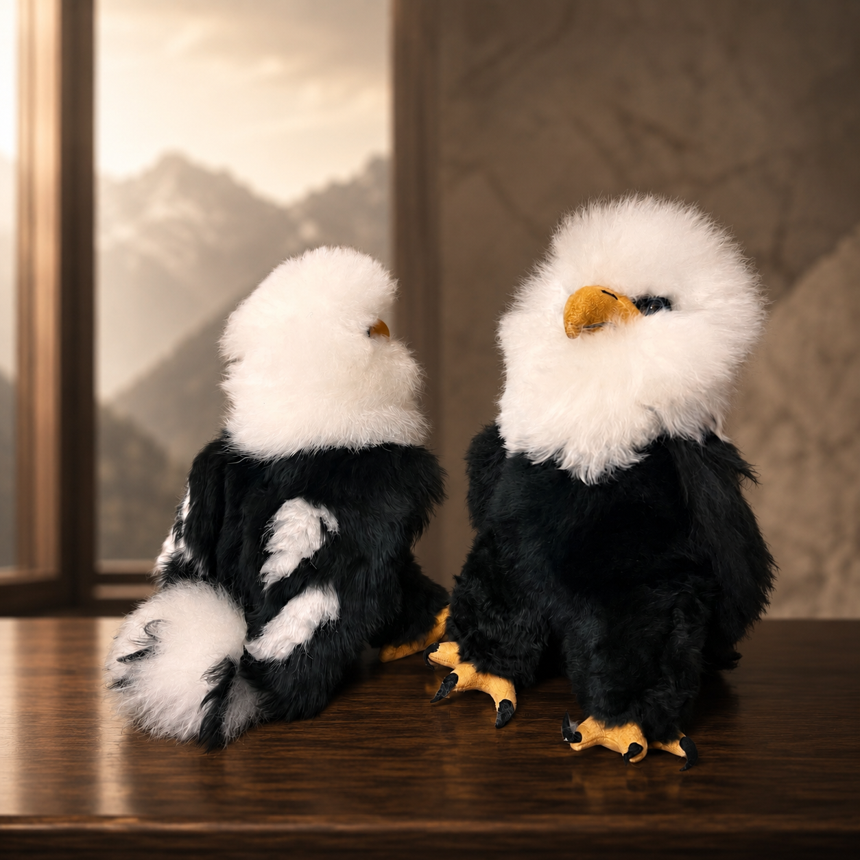Handmade Baby Alpaca Fur Eagle Stuffed Animal – 12" Luxury Plush Gift