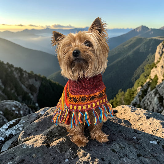 INCA RED Alpaca dog PONCHO SIZE X0-8