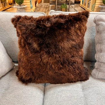 Baby Alpaca Fur Pillow 20x20 (brown)