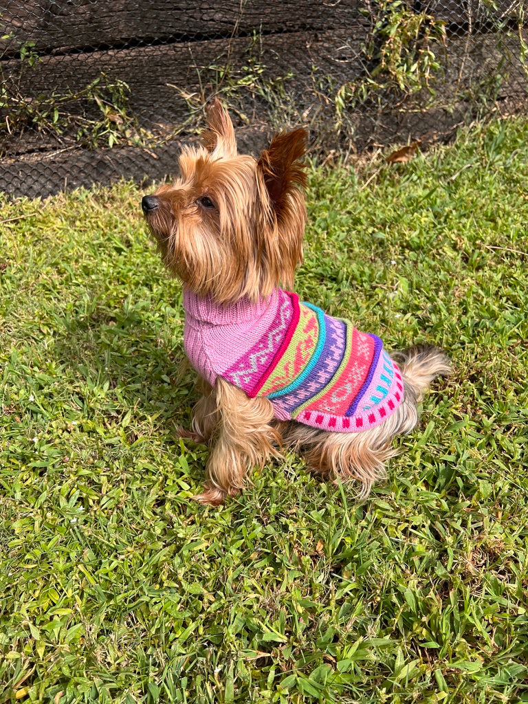 NAZCA Alpaca dog sweater, BABY PINK (Size XX0-8)